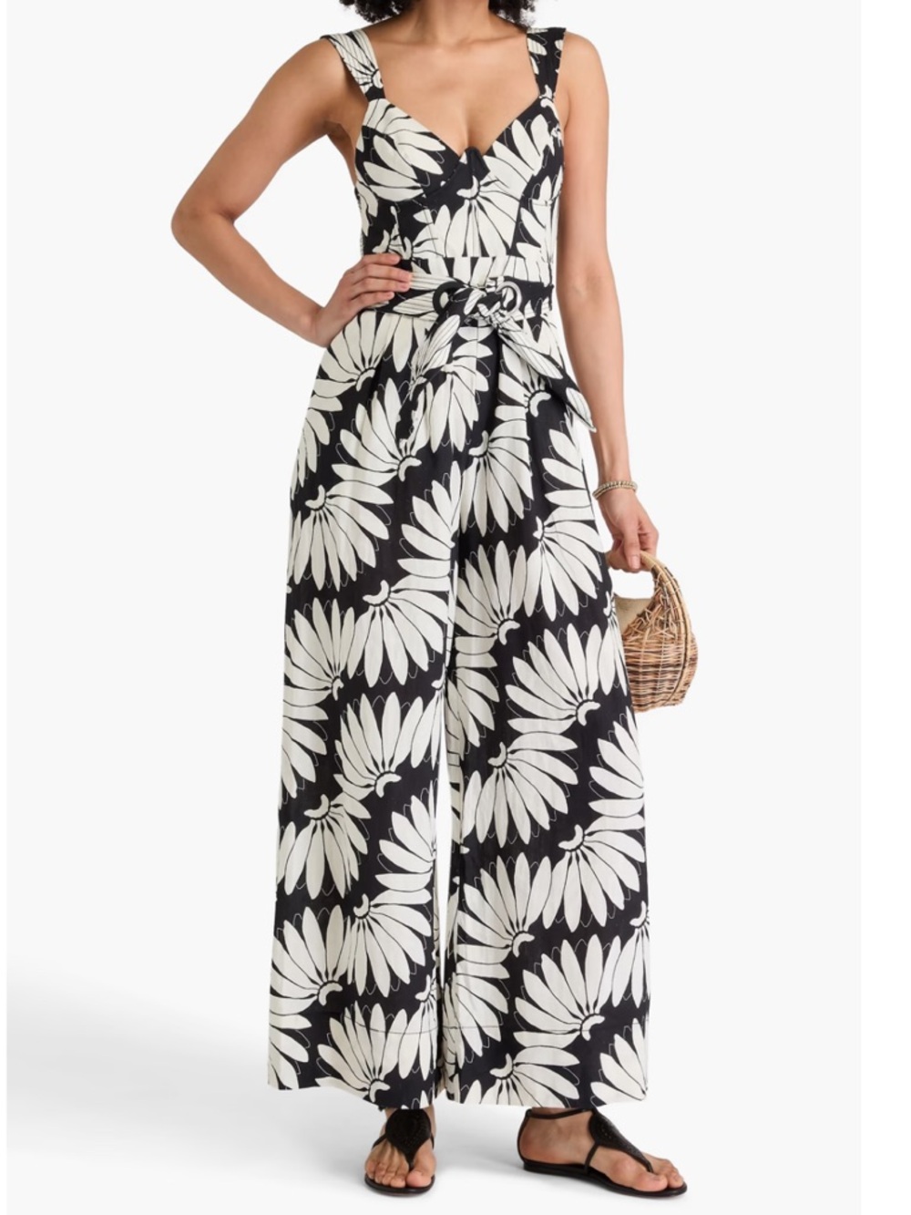 Farm Rio Copacabana Floral Jumpsuit Wide Leg Size M - Picture 14 of 14